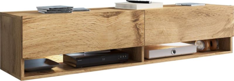 Szafka RTV MINIO go for it ANNE 140 cm dąb wotan z oświetleniem LED 1 szt.