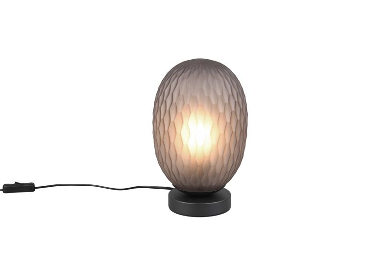 Lampa stołowa Trio Facette czarna-dymiona 1 x E27 x 25W IP20 wym: 28 x 17 x 17 cm szkło - 1 szt.