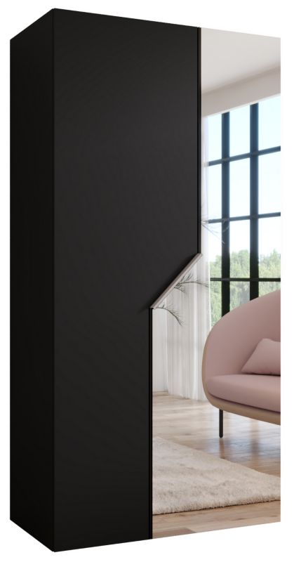 Szafa uchylna z lustrem otwierana Abiks ANDREW 2 100 wys 202 cm Czarny + Kaszmir 1 szt