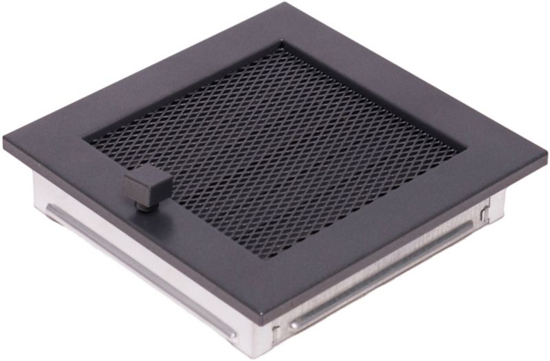 Kratka kominkowa grafit z żaluzją 17 x 17 cm