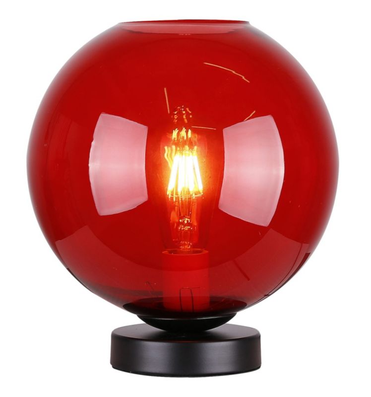 Lampa stołowa Candellux Globe czarno-czerwona 1 x E27 x 60W IP20 wym: 28 x 25 x 25 cm szkło - 1 szt.