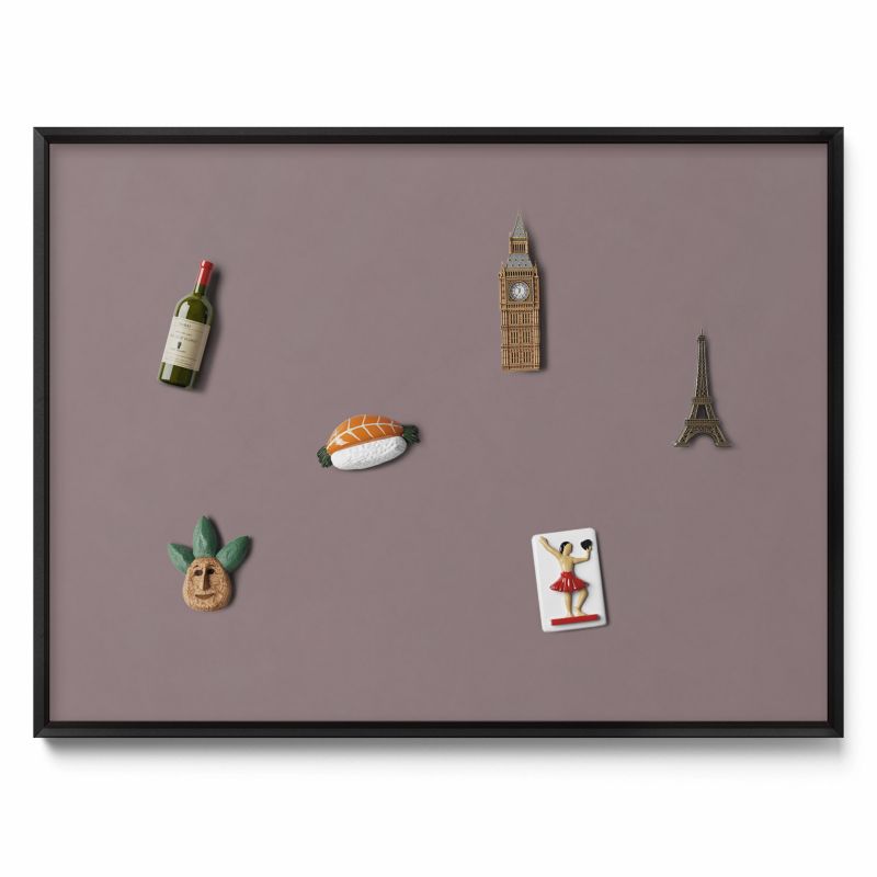 Tablica na magnesy Tulup 80x60 cm Kolor jasny brązowy w czarnej ramie 1 szt.