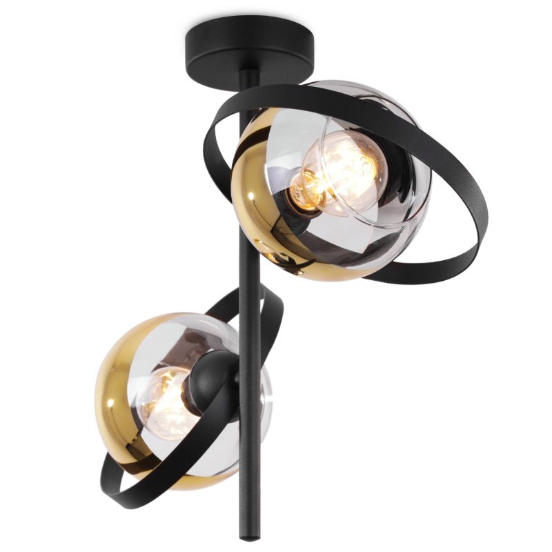 Lampa sufitowa wisząca Light Home LH Ronda 100 2x E27 60W czarny/złoty