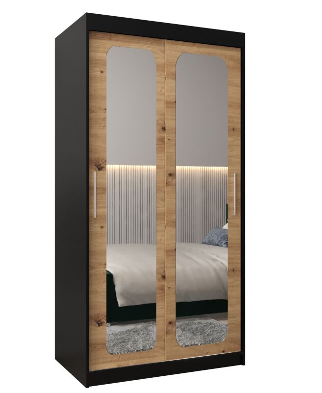 Szafa przesuwna Garderoba Abiks PROMO T3 100 czarny/artisan 1 szt.