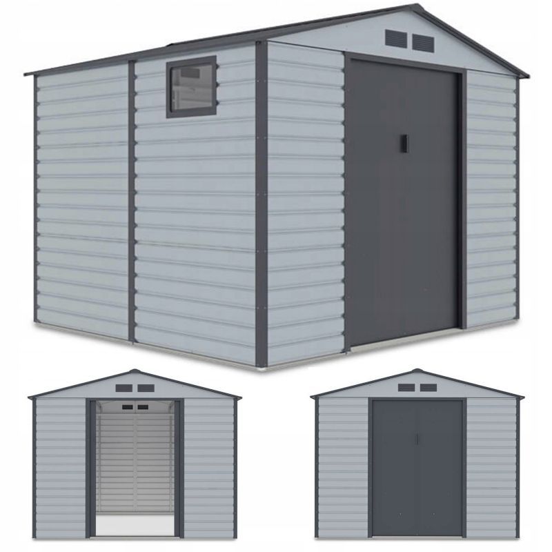 Domek Ogrodowy Narzędziowy na Narzędzia Szopa MONTREAL 267x245 cm Metalowy 1 szt