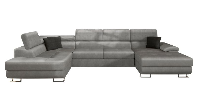 Narożnik z funkcją spania MIRJAN 24 Cotere Bis lewy platynowy szary/czarny 1 szt.