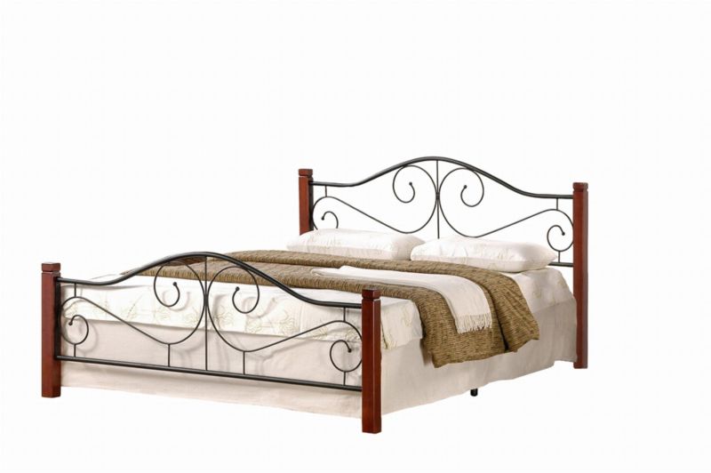 Łóżko Halmar VIOLETTA 140x200 czereśnia antyczna/czarny 1 szt