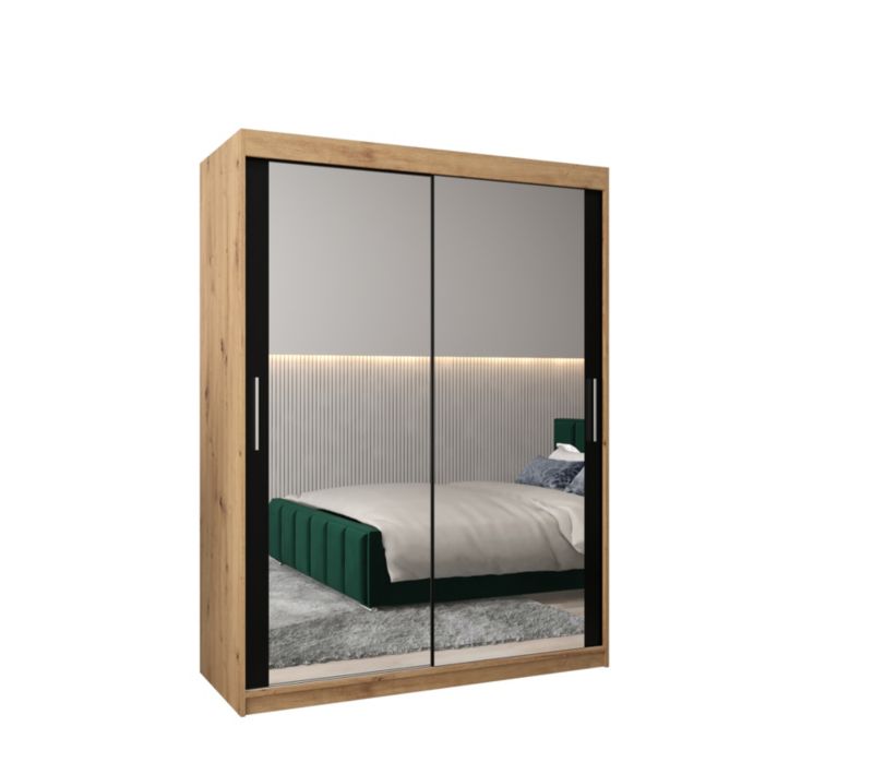 Szafa przesuwna Garderoba Abiks Tokyo 3 150 artisan + czarny 1 szt.