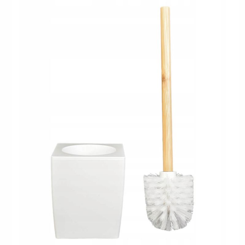 Szczotka toaletowa Rodeno biała bambusowy uchwyt 1 szt.