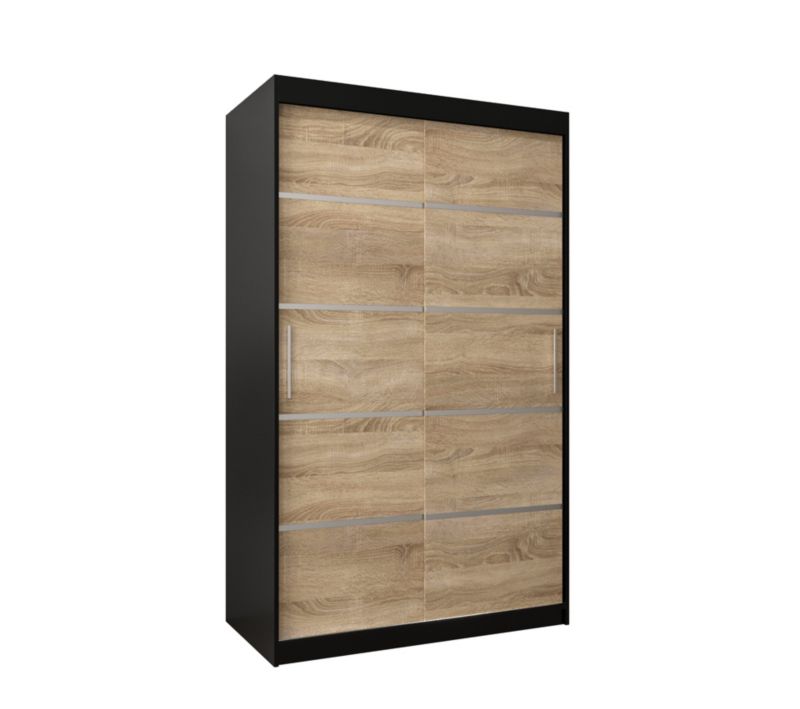 Szafa przesuwna Garderoba Abiks Verona 1 120 czarny + sonoma 1 szt.