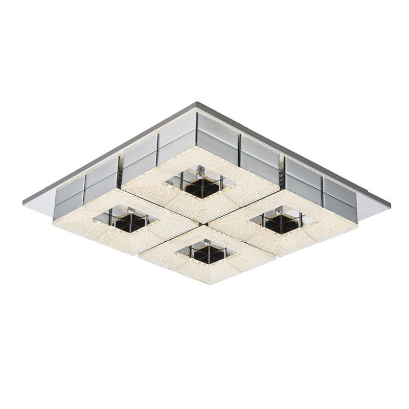 Plafon sufitowy Italux Clarise chromowany srebrny LED 48W 3000K 3800lm IP20 wym: 8 x 45 x 45 cm metal - 1 szt.