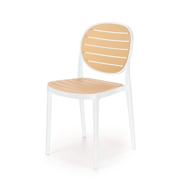 Krzesło Halmar K529 białe/beżowe z tworzywa PVC 1 szt