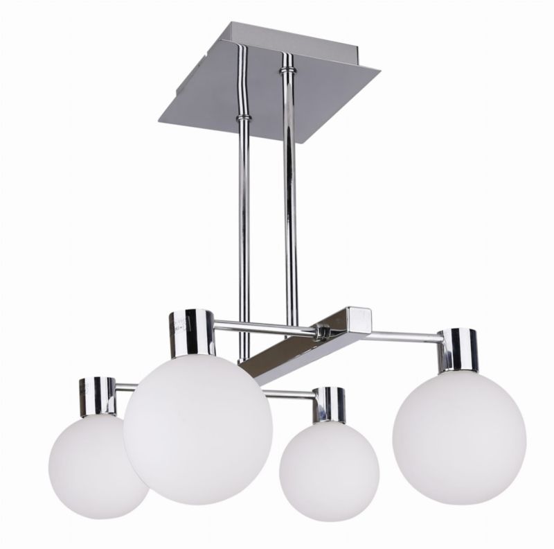 Lampa sufitowa wisząca Candellux Maldus chromowana-biała wym: 37 x 33 x 33 cm 4xG9 x 40W 1 szt.
