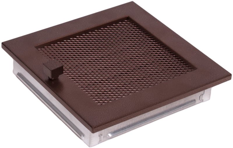 Kratka kominkowa stara miedź z żaluzją 17 x 17 cm