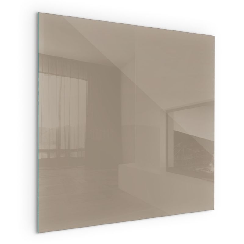 Szklana Podkładka Pod Kominek Kwadrat Wallfluent 50x50 cm Naturalny brąz 1 szt.