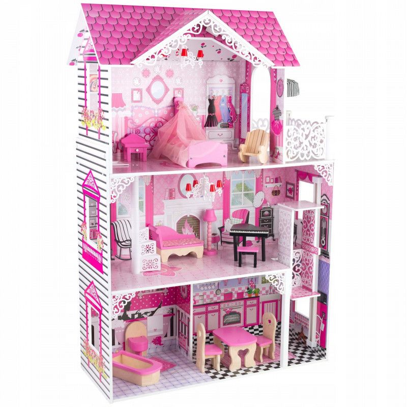Drewniany domek dla lalek 4iQ Group Lola z windą 1szt.