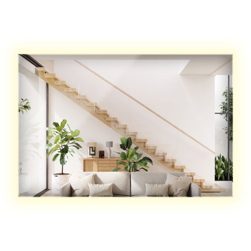 Lustro Prostokątne LED ArtPrintCave 60 x 40 cm Podświetlane Zimne Wiszące Do Sypialni i Garderoby Na Ścianę 1 szt.