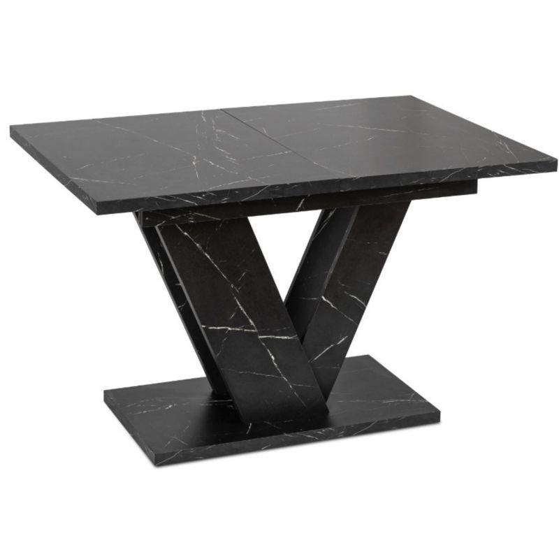 Stół Prostokątny Clark 120-160 cm Mebel Elite Rozkładany Czarny Marmur 1 szt