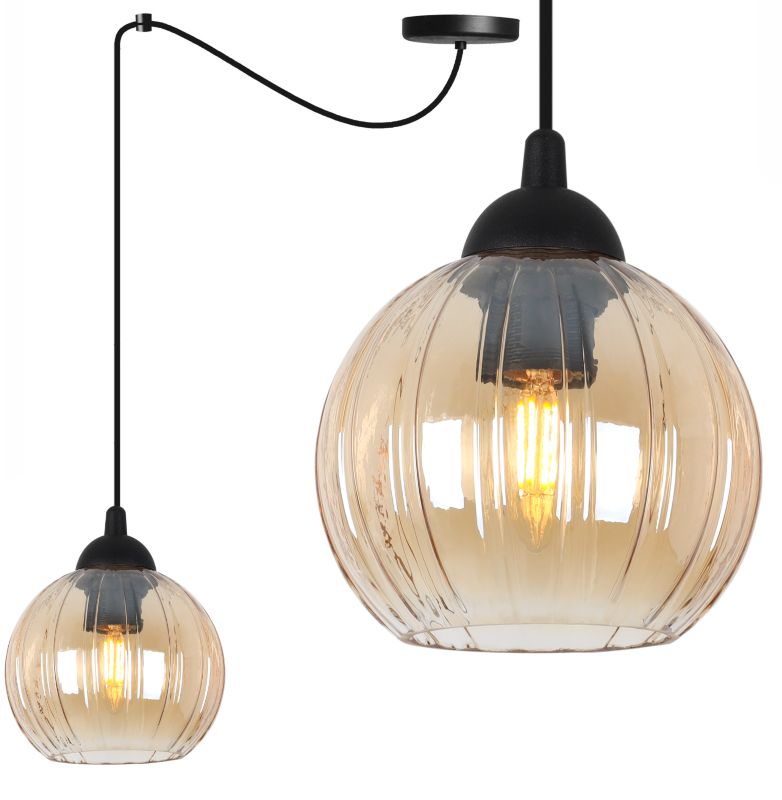 Lampa sufitowa wisząca Light Home LH Costa Pająk 1x E27 60W czarny/miodowy 1szt.