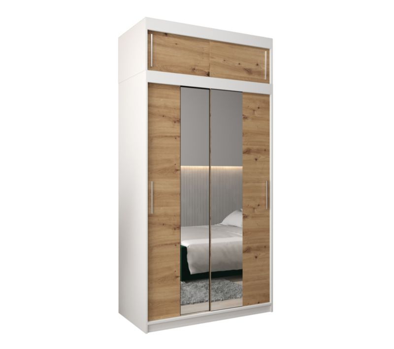 Szafa przesuwna Garderoba Abiks Tokyo 1 120 biały + artisan z nadstawką 1 szt.