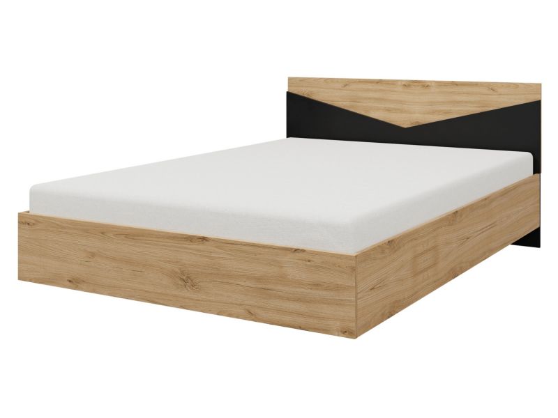 Łóżko sypialniane Aston 09 dąb odwieczny/czarny 1 szt.