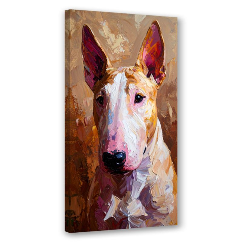 Obraz nowoczesny do salonu biura Feeby Bulterier Pies Zwierzę Beżowy 40x80cm 1szt