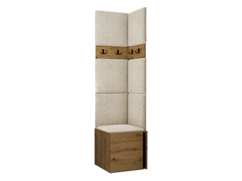 Garderoba MIRJAN 24 Orion XXI dąb artisan/czarny + beżowa bukla 1 kpl.