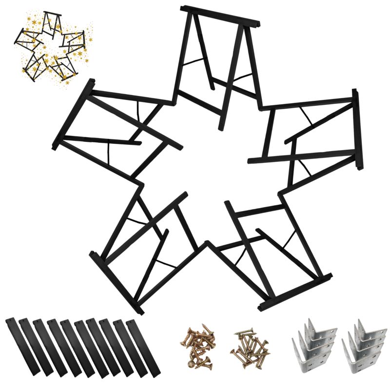 Zestaw do wykonania gwiazdy z koziołków MODO24 czarny impregnat wersja eco dekoracja 1 kpl