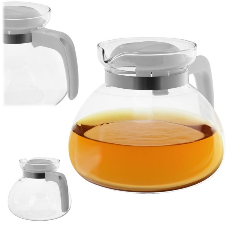 Dzbanek Do Herbaty KADAX Żaroodporny Z Pokrywą Szklany 1,7L Biały 1szt.