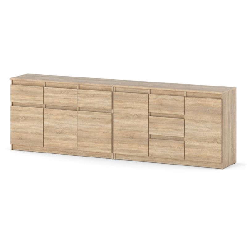 Komoda Hurtownia-Mebli Szuflady 6 Agnolia Best 240cm Dąb Sonoma Dąb Sonoma 240x35x75 cm 1szt.