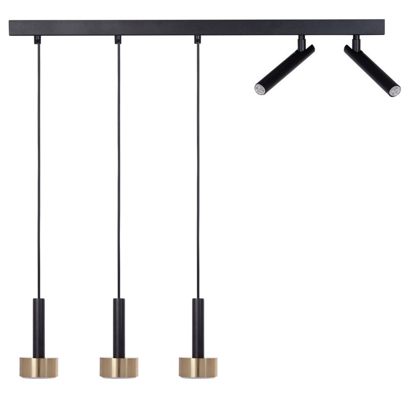 Lampa wisząca Sigma Lighting Stamp 6300 czarno-złota nowoczesna 5xGX53+G9 x 1 szt.