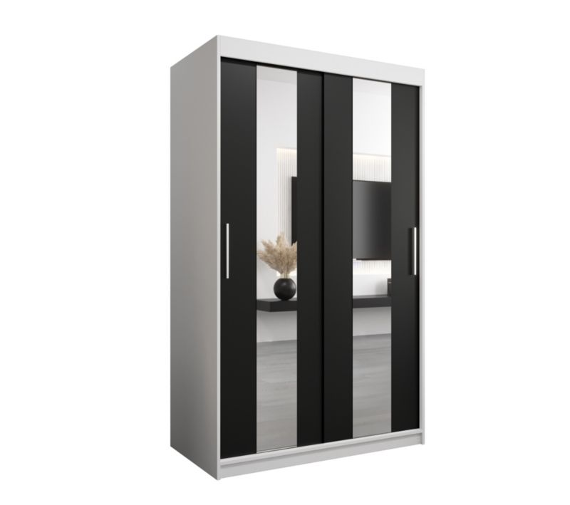 Szafa przesuwna Garderoba Abiks POLE 120 biały/czarny 1 szt.