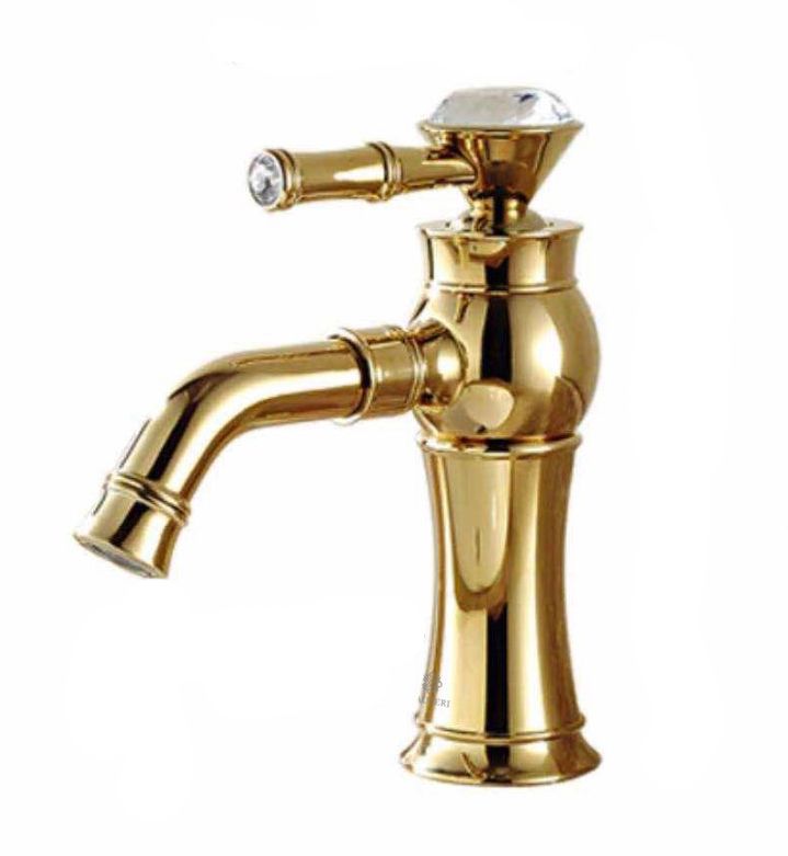 Bateria umywalkowa Lauferi CLARA stojąca mosiężna złota retro 1 szt.