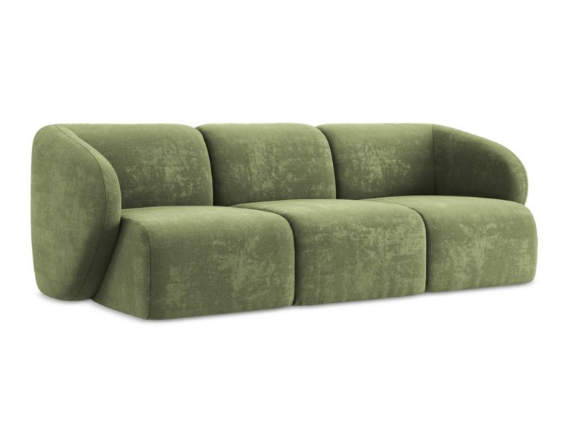 3-osobowa kanapa modułowa LaMiaSofa CERVO z tkaniny szenilowej 244x94 cm zielony 1 szt.