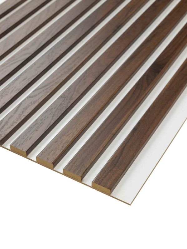 Lamele Ścienne na Białym Filcu SunWood Panele Dekoracyjne Orzech Columbia 275x46 1 szt.