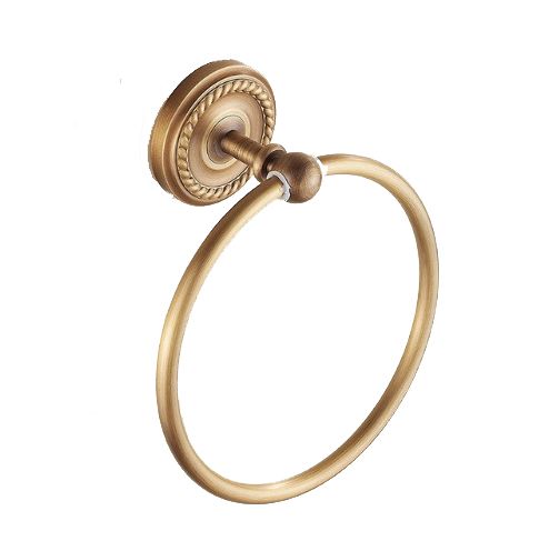 Wieszak na ręczniki Lauferi DANAE mosiężny okrągły szczotkowany mosiądz retro 1 szt.