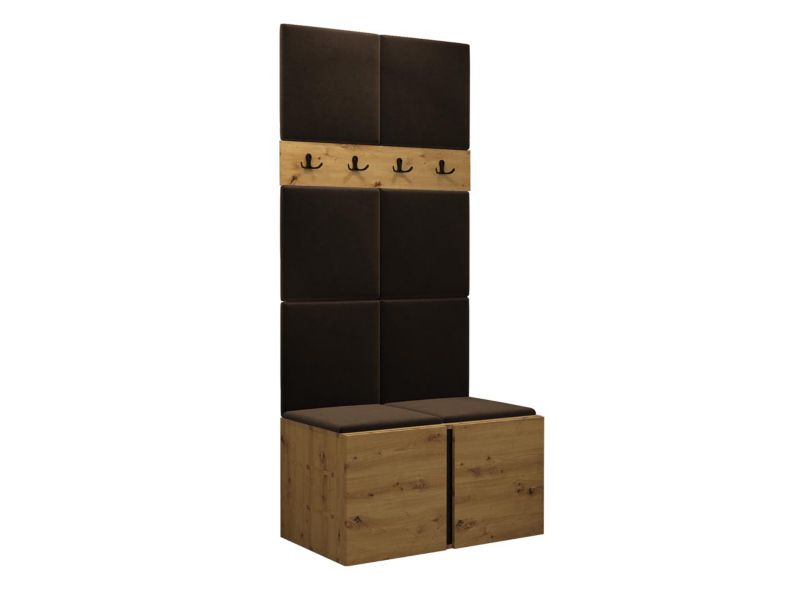 Garderoba MIRJAN 24 Orion IV dąb artisan/czarny + brązowy 1 kpl.