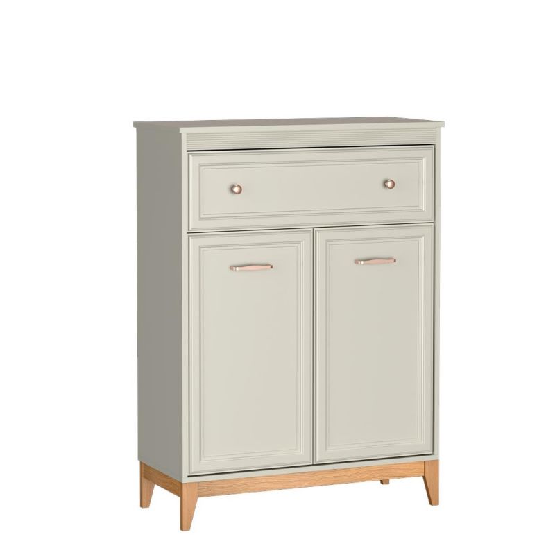 Komoda dwudrzwiowa Bettso Windsor z szufladą w klasycznym stylu na dębowych nogach kaszmir 1szt.