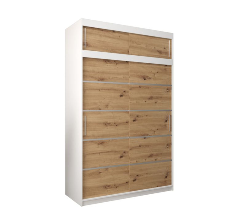 Szafa przesuwna Abiks Verona 1 150 biały + artisan z nadstawką 1 szt.