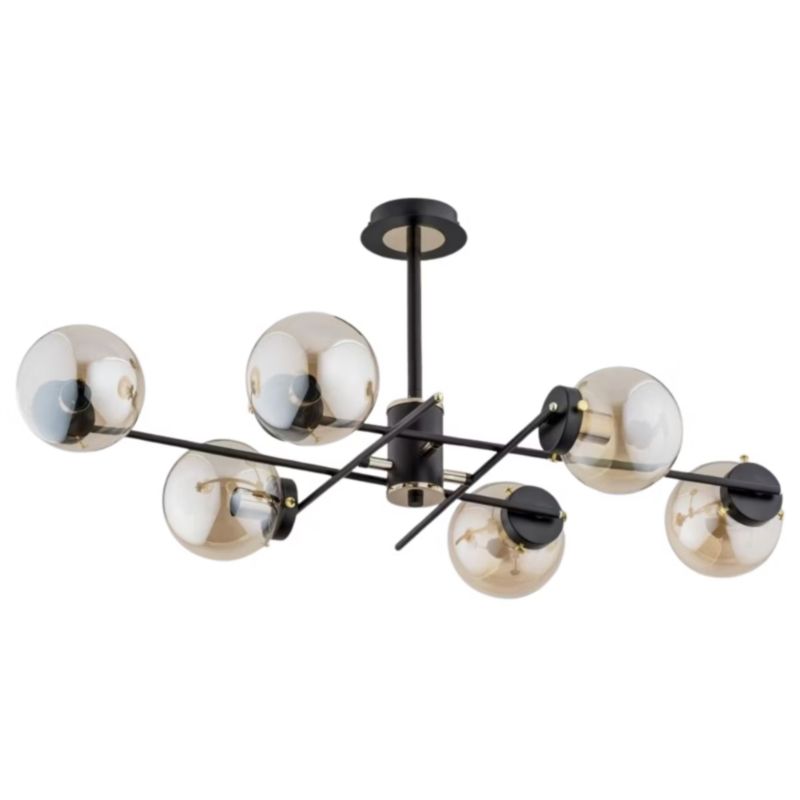 Lampa wisząca Alfa Deryl czarno-złota nowoczesna 6xE14 x 40W 1 szt.