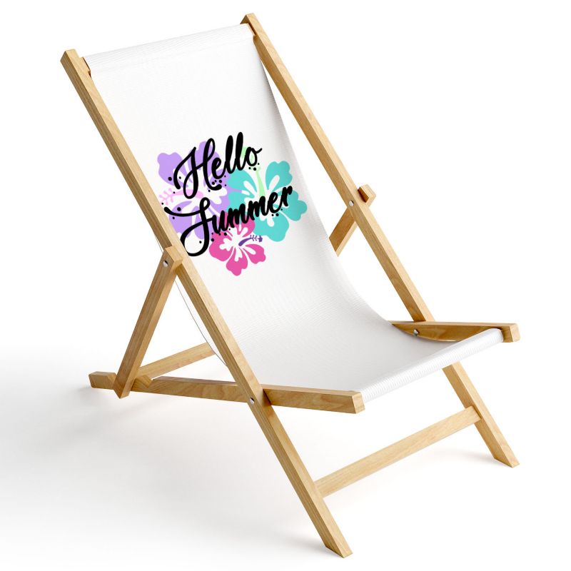 Leżak ogrodowy Ferocity drewniany składany Hello summer 1 szt.