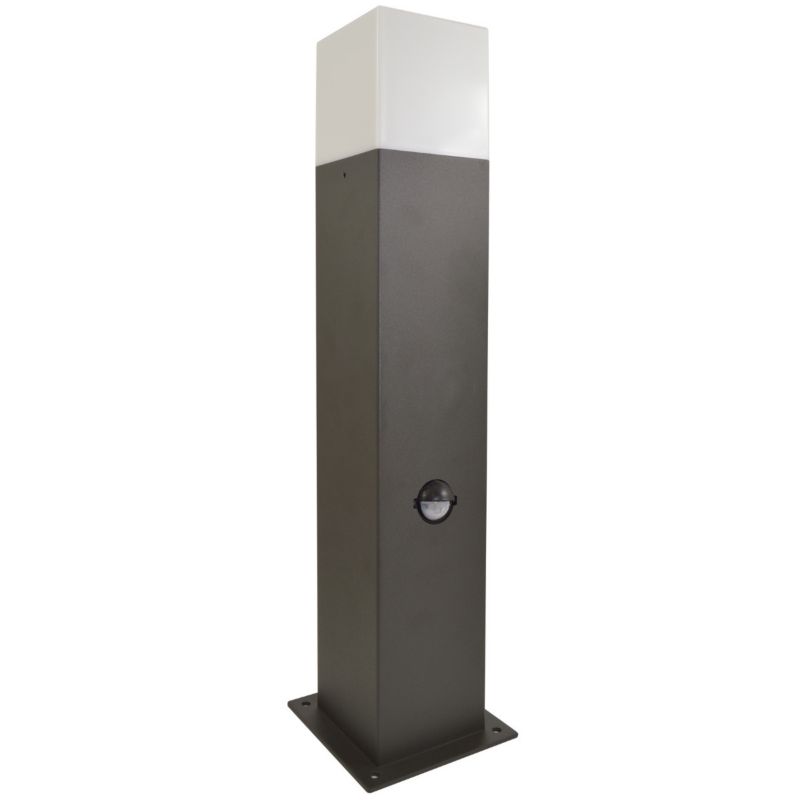 Lampa ogrodowa stojąca Polux New York grafitowo-mleczny czujnik 1 x E27 x 12W IP44 wym: 44 x 7,8 x 7,8 cm - 1 szt.