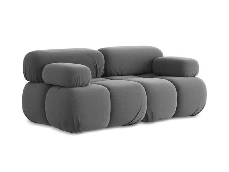 Modułowa sofa 2-osobowa LaMiaSofa SANREMO z tkaniny welwetowej 190x96 cm stalowy 1 szt.