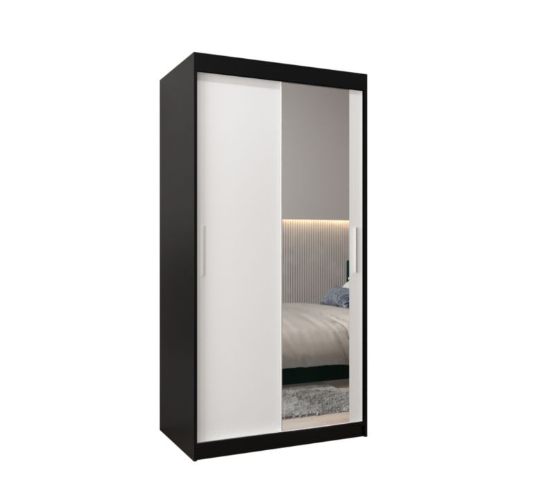 Szafa przesuwna Garderoba Abiks Tokyo 2 100 czarny + biały 1 szt.