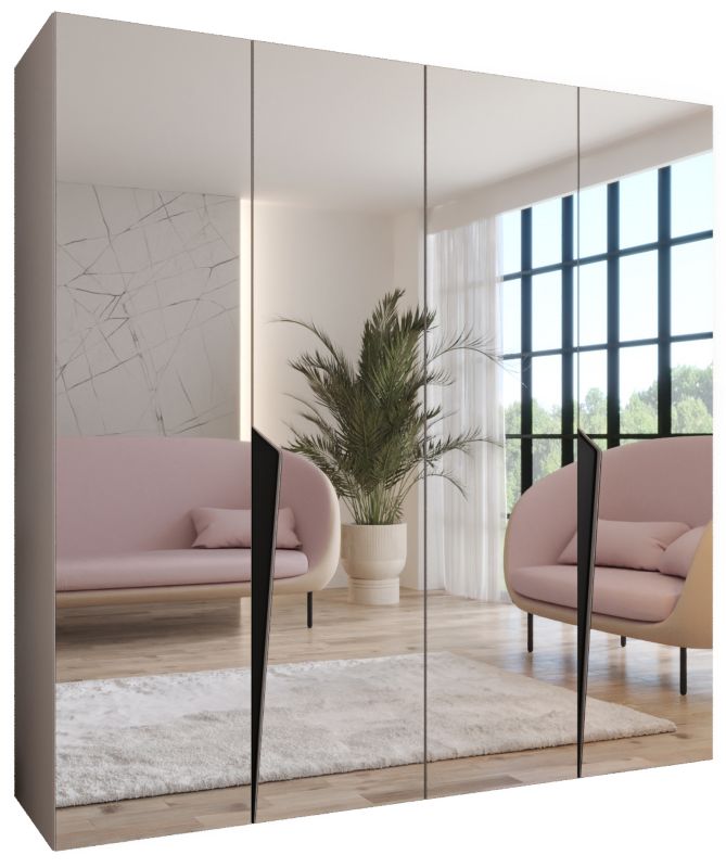 Szafa uchylna z lustrem otwierana Abiks PIANO 3 200 wys 202 cm Kaszmir + Czarny 1 szt