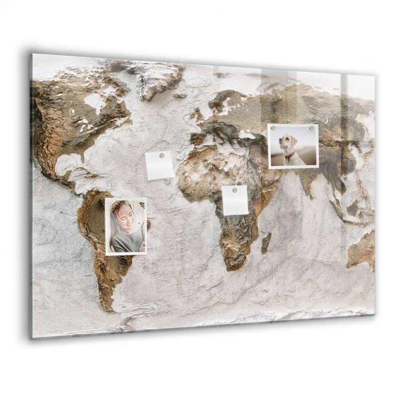 Szklana tablica magnetyczna Wallfluent 100x70 cm Stara mapa świata 1 szt.