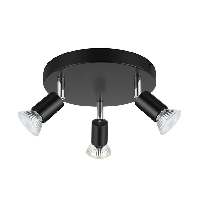 Spot okrągły 3-punktowy GU10 czarny