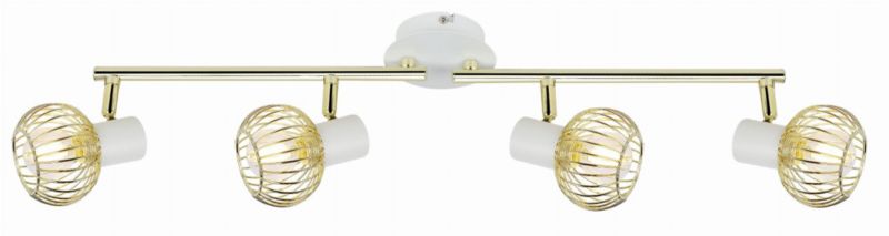 Lampa sufitowa Candellux Oslo złoto-biała wym: 15 x 60 x 8 cm 4xE14 x 40W 1 szt.