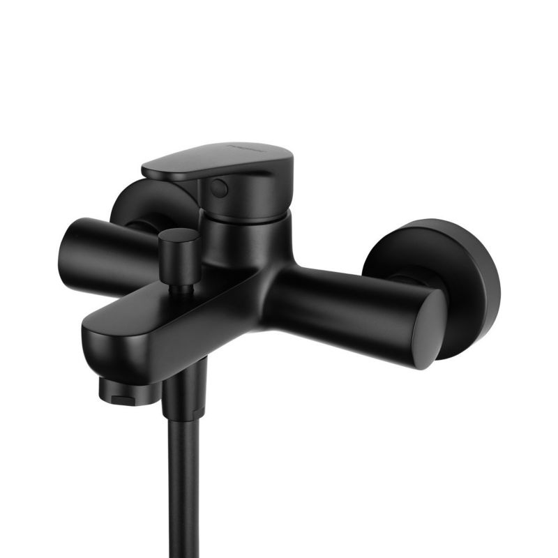 Bateria wannowo-prysznicowa Hagser Della czarny mat, ścienna, jednouchwytowa 1 szt.