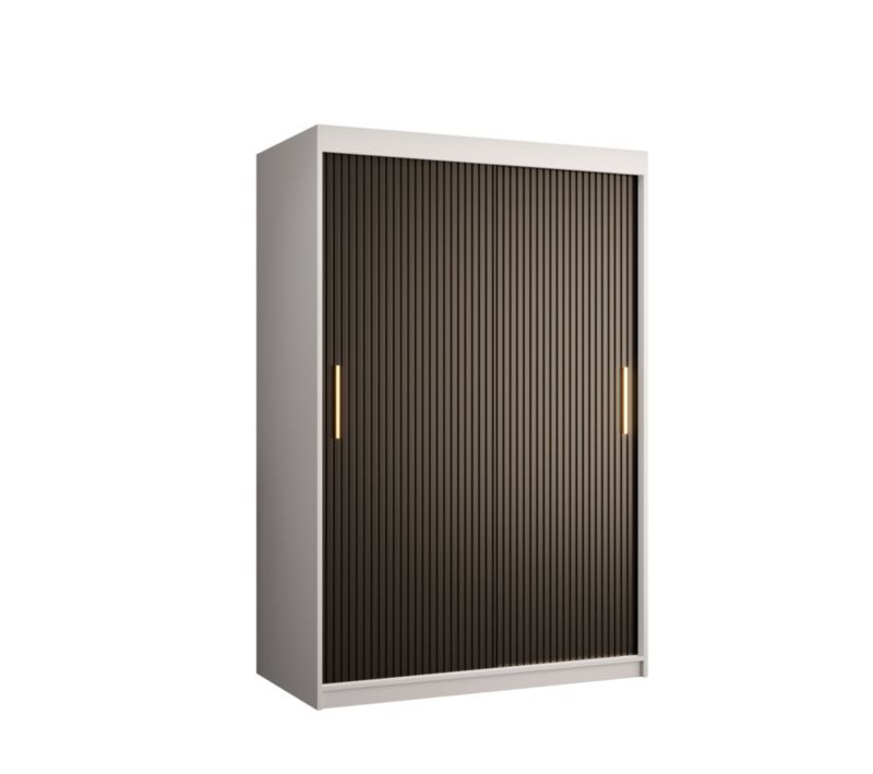 Szafa przesuwna Abiks RIFLO SLIM 1 120 biały mat + czarny mat 1 szt.